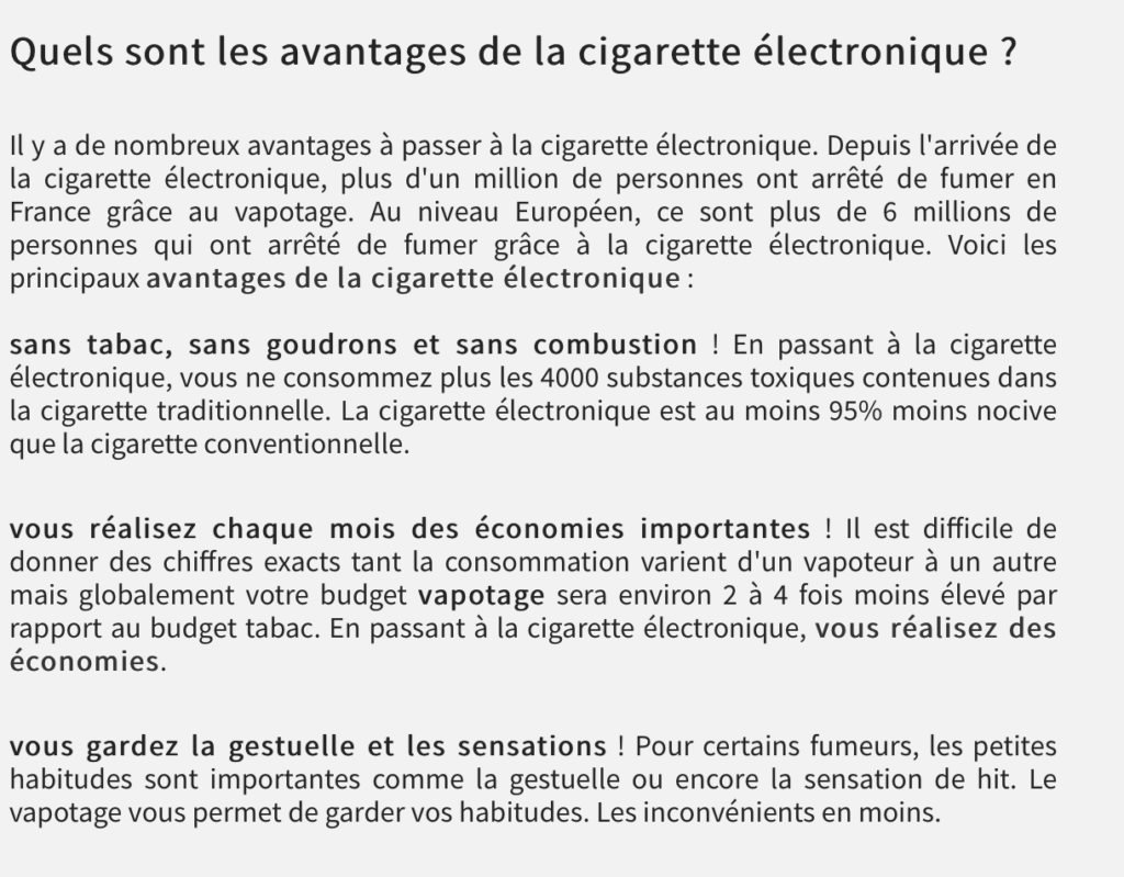 Comprendre le langage de la cigarette électronique